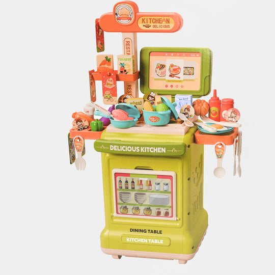 2-in-1 Delicious Kitchen Dining Table & Handcart