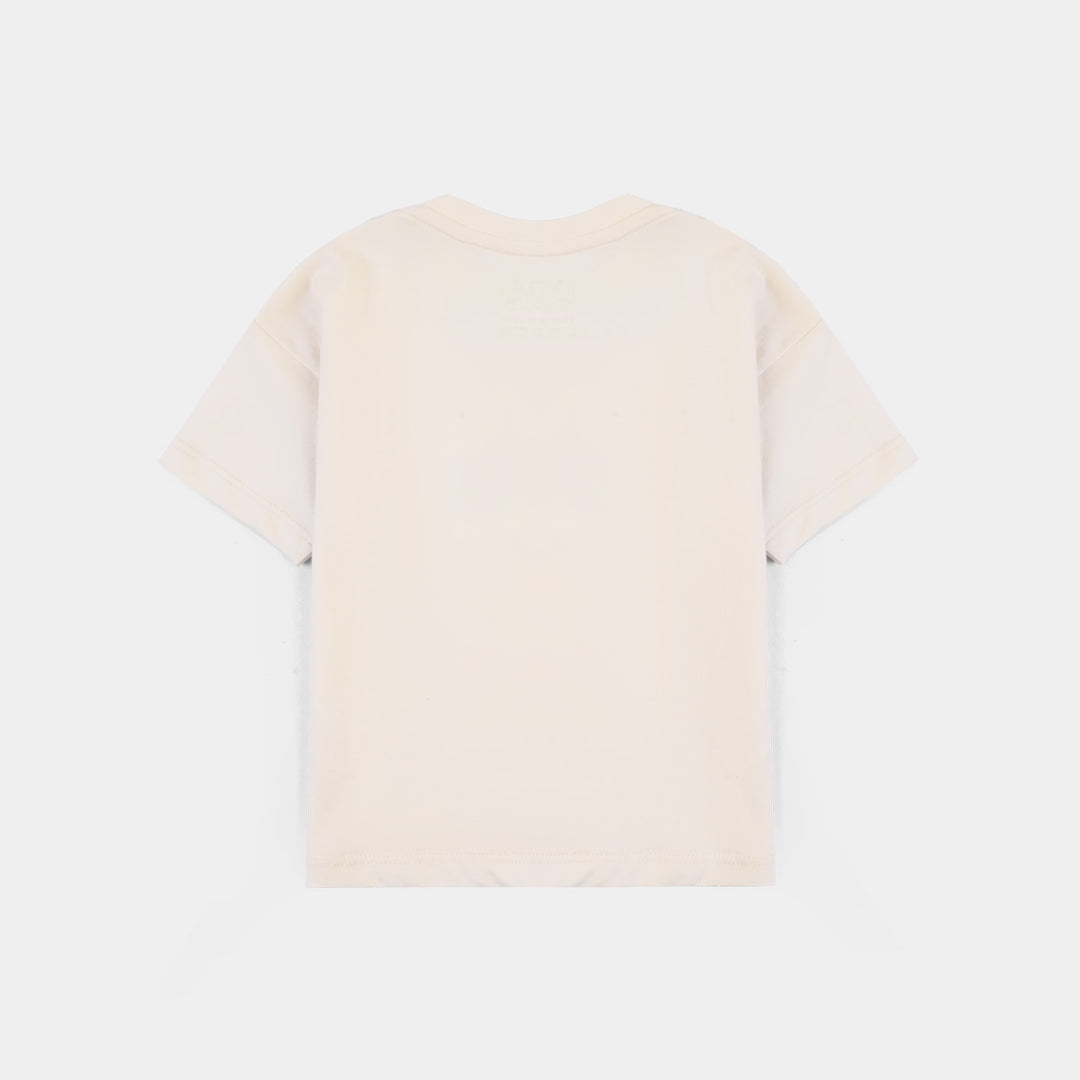 Infant Boys Jersey/Terry T-Shirt Coolest Croc-Off White