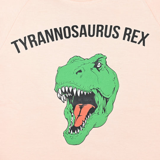 Boys Cotton Jersey T-Shirt - T. rex | Peach