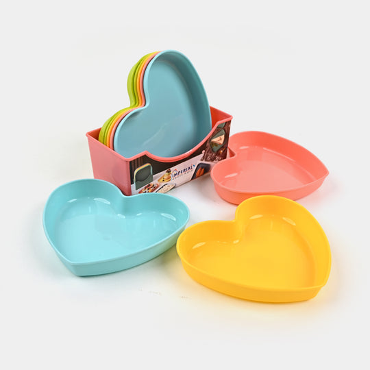 Plate Set 8PCs Heart Shape