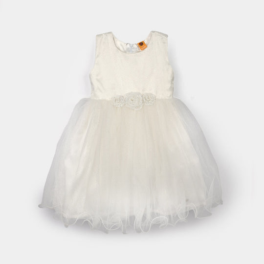 Girls Net Fancy Frock (Fairy) - Off-White