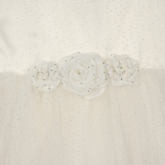 Girls Net Fancy Frock (Fairy) - Off-White
