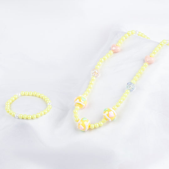 GIRLS ELEGANT BEADED NECKLACE & BRACELET