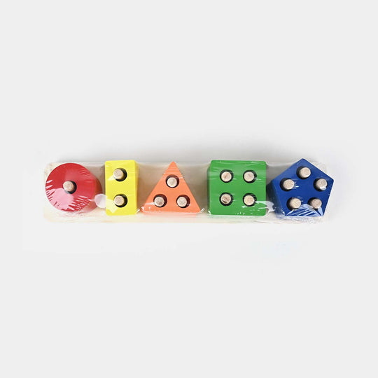 Wooden Rainbow Tower 5 Colum Educational Toy