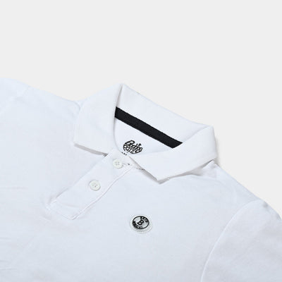 Infant Boys Cotton PK Polo T-Shirt Basic-White