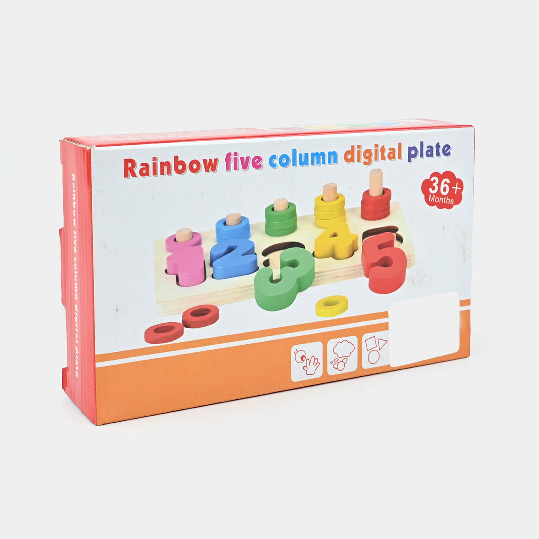 Wooden Rainbow Shape Digital Plate