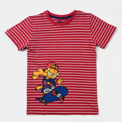 Boys Cotton Jersey T-Shirt H/S Character-R/White