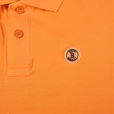 Boys Cotton PK Polo T-Shirt Basic-B. Marigold