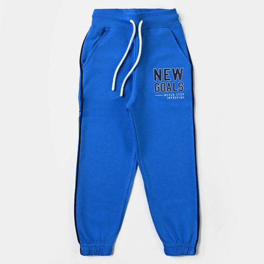 Boys Cotton Terry and Fleece Pyjamas New Goals-B.Blue