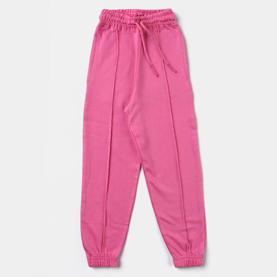 Girls Cotton Terry Pyjamas-Pink