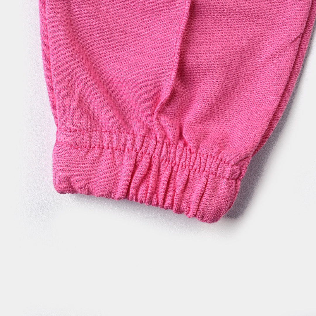 Girls Cotton Terry Pyjamas-Pink