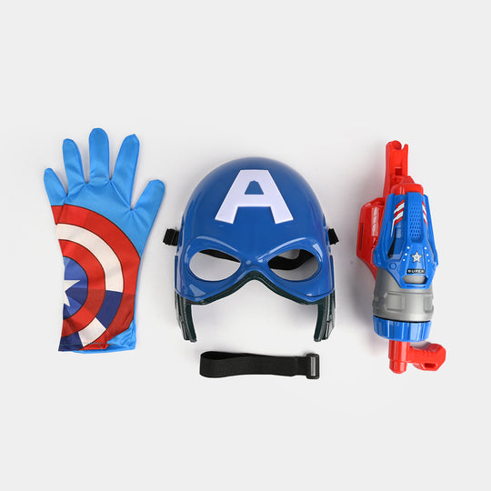 Superhero Action Water Gun with Mask Play Set