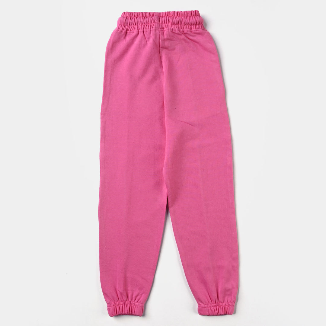 Girls Cotton Terry Pyjamas-Pink