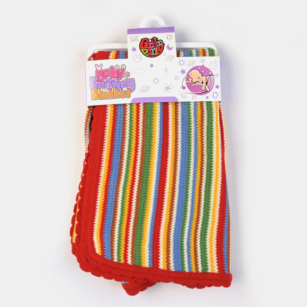 Baby Knitting Blanket Multi Strips