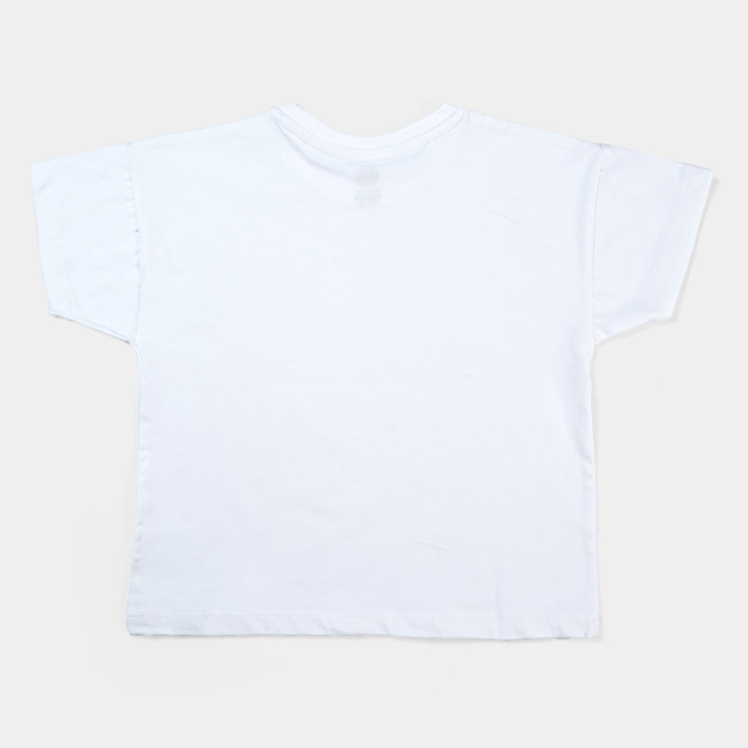 Girls Lycra Jersey T-Shirt H/S Basic-White