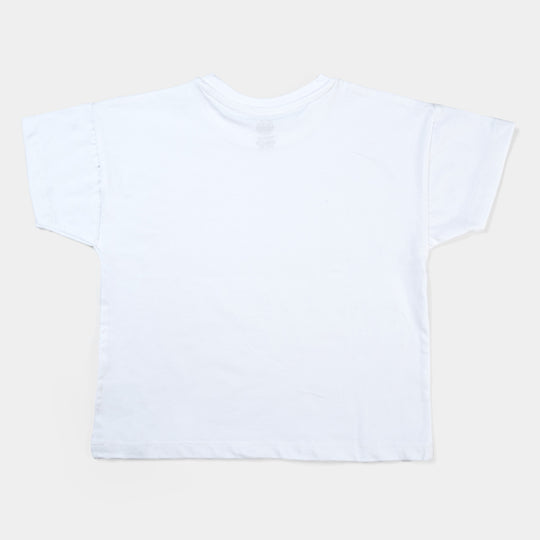 Girls Lycra Jersey T-Shirt H/S Basic-White