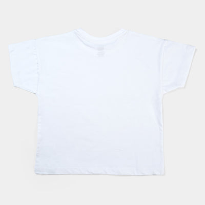 Girls Lycra Jersey T-Shirt H/S Basic-White