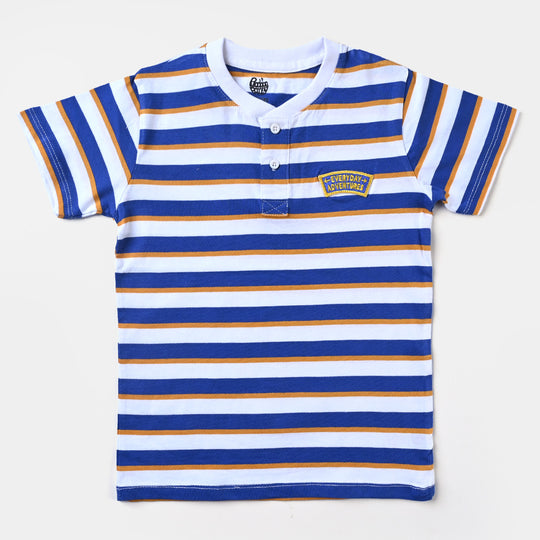 Boys Slub Jersey T-Shirt H/s-White/Blue