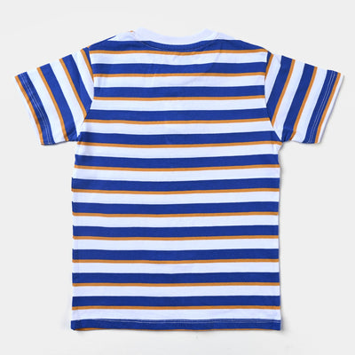 Boys Slub Jersey T-Shirt H/s-White/Blue