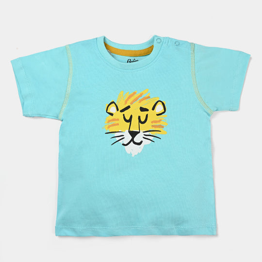 Infant Boys Cotton Jersey Round Neck T-Shirt Lion