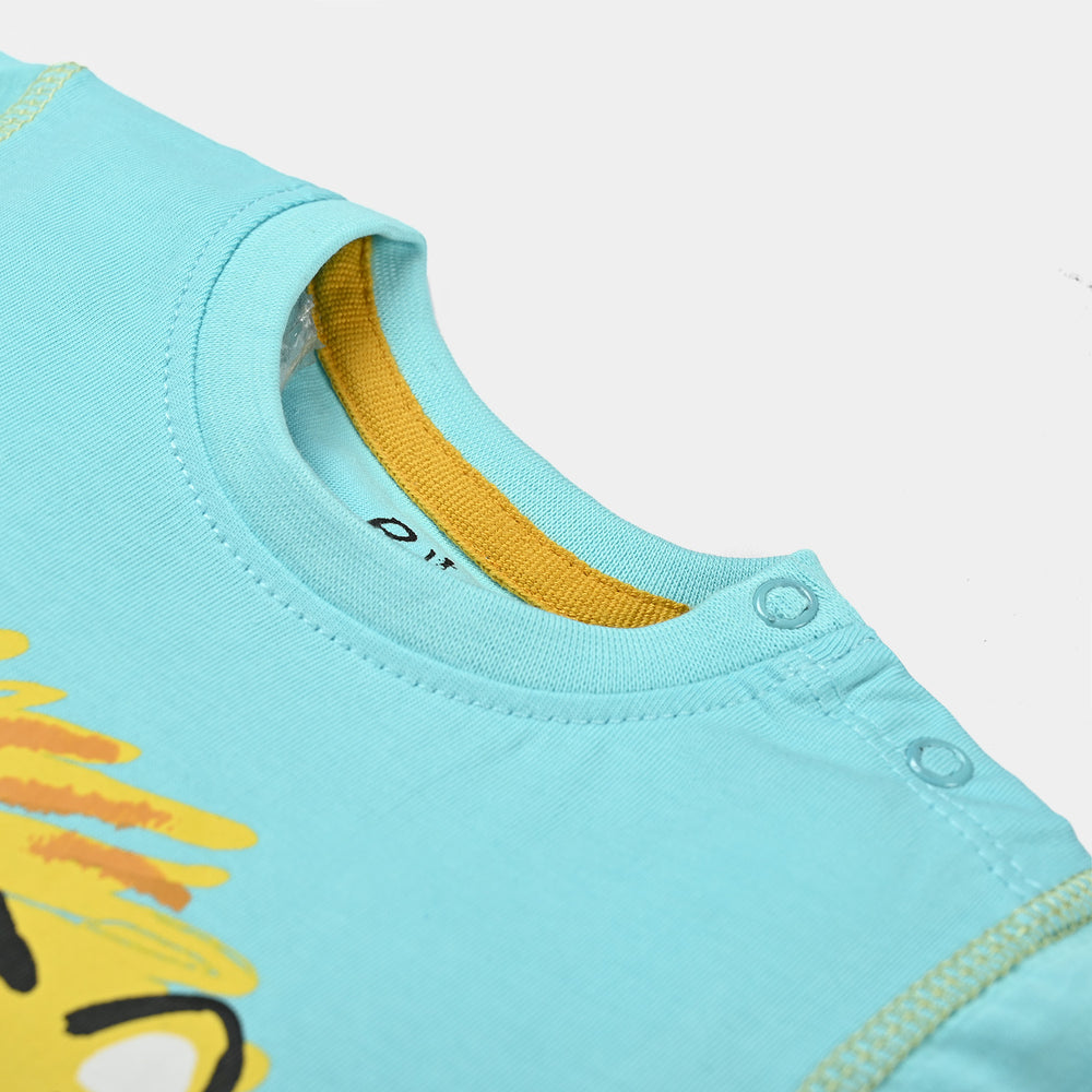 Infant Boys Cotton Jersey Round Neck T-Shirt Lion