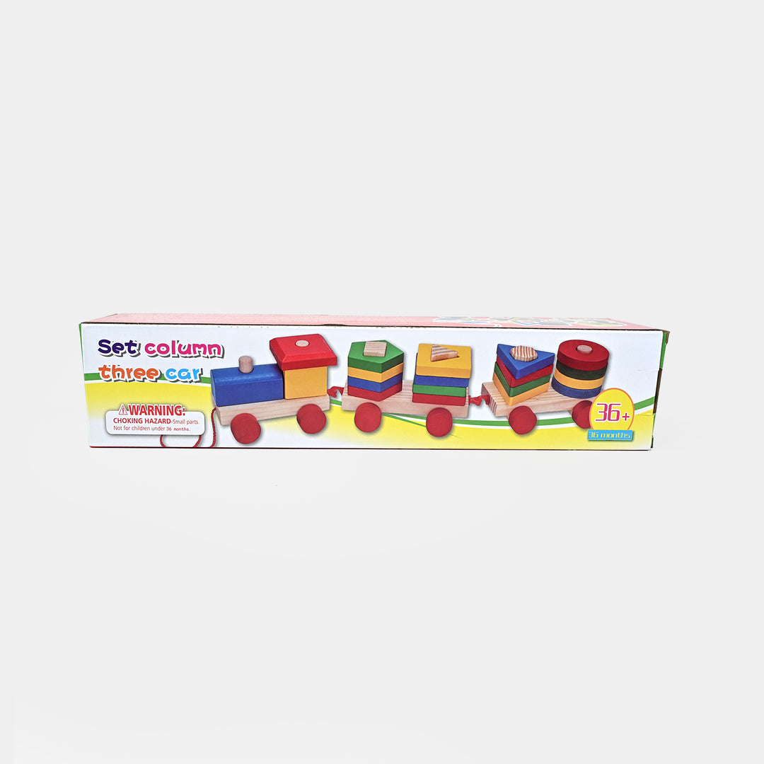 Wooden Shapes Mini Train Puzzle Toy