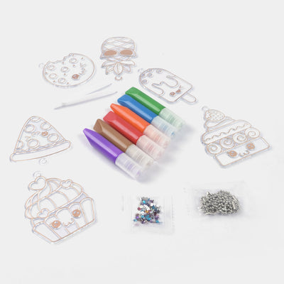 Sticky Art Painting Set Colored Crystal For Kids