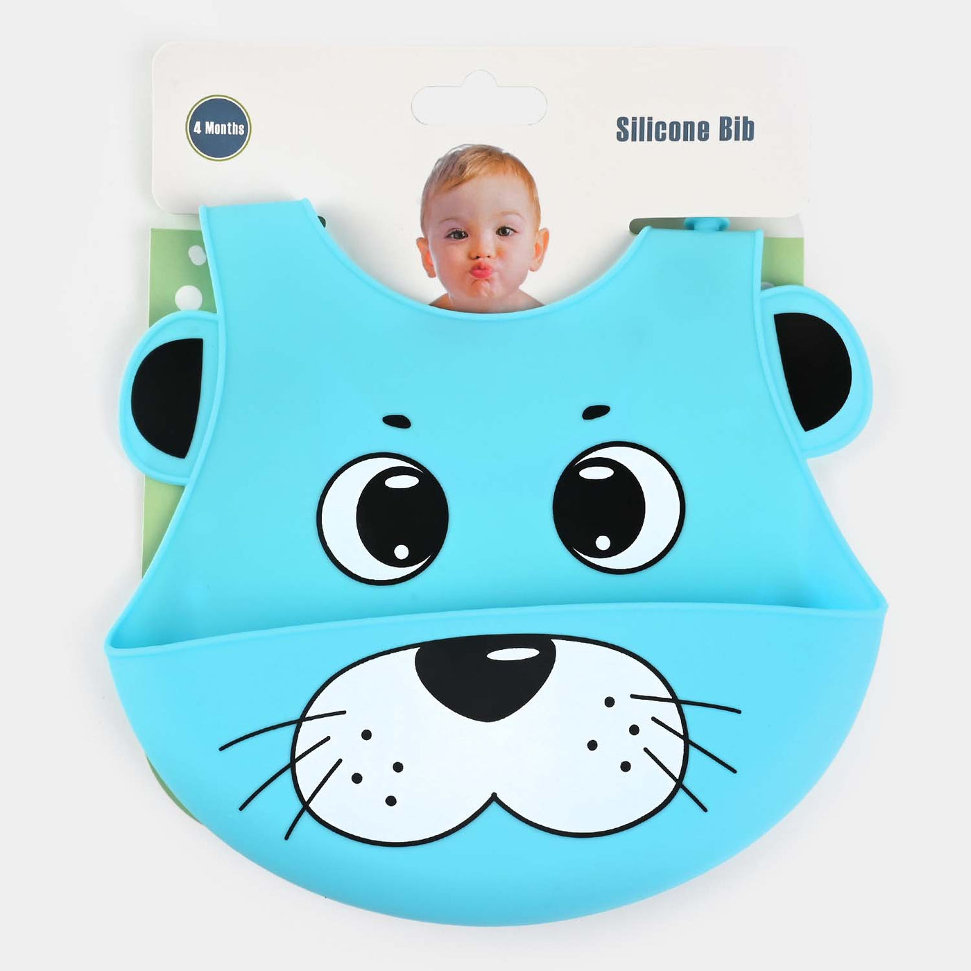 Baby Silicone Bib Food Catcher-Blue 3M+