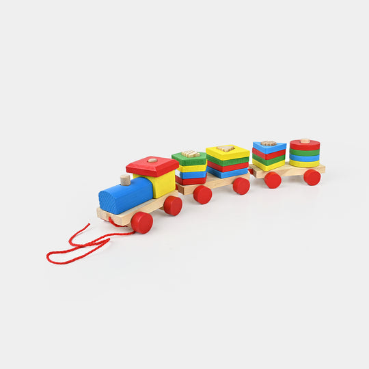 Wooden Shapes Mini Train Puzzle Toy