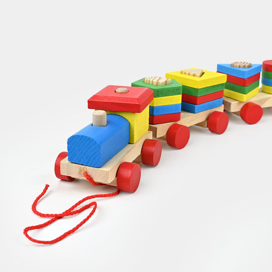 Wooden Shapes Mini Train Puzzle Toy