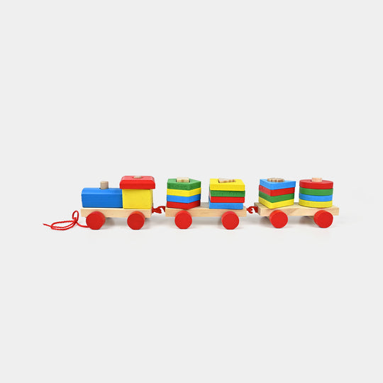 Wooden Shapes Mini Train Puzzle Toy