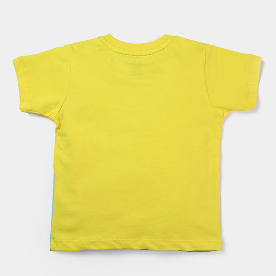 Infant Boys Cotton Jersey Round Neck T-Shirt Character | Yellow