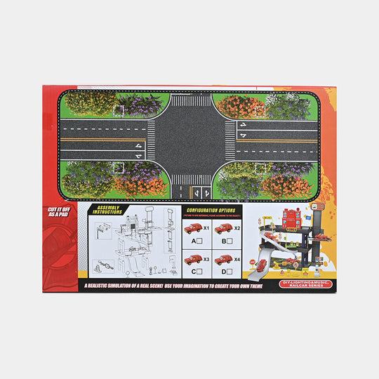 Police and Fire Station Garage Toys with Tracks