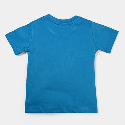 Infant Boys Slub Jersey T-Shirt Car-Blue