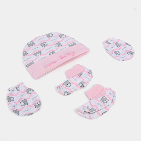 Baby Cap/Hat+Socks+Mittens 3PCs Set