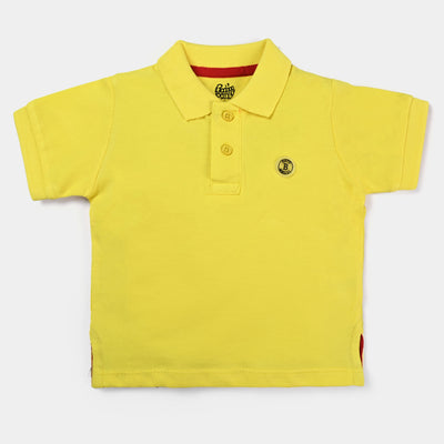 Infant Boys Cotton PK Polo T-Shirt Basic-B. Yellow