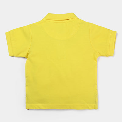 Infant Boys Cotton PK Polo T-Shirt Basic-B. Yellow