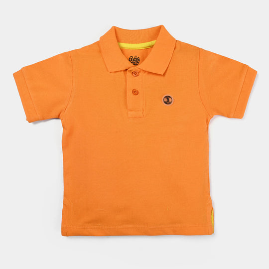 Infant Boys Cotton PK Polo T-Shirt Basic-B. Marigold