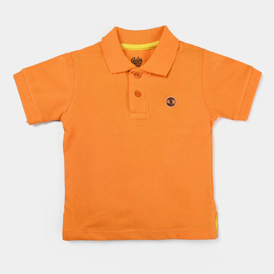 Infant Boys Cotton PK Polo T-Shirt Basic-B. Marigold