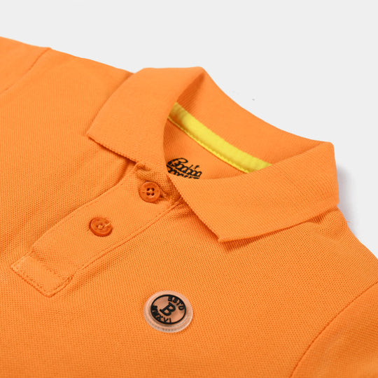 Infant Boys Cotton PK Polo T-Shirt Basic-B. Marigold