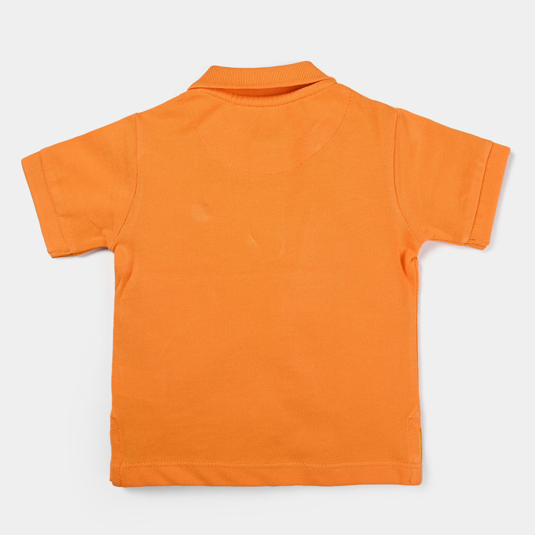 Infant Boys Cotton PK Polo T-Shirt Basic-B. Marigold