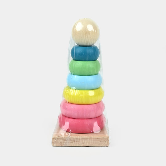 Wooden Colorful Building Stacking Tower for Kids