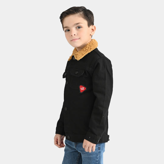 Boys Denim rigid Jacket Game Ready-BLACK