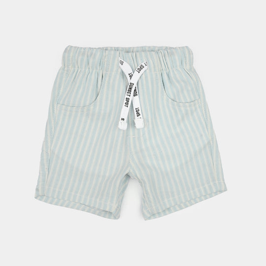 Infant Boys Cotton Shorts (Summer Spot) - Blue/Stripe