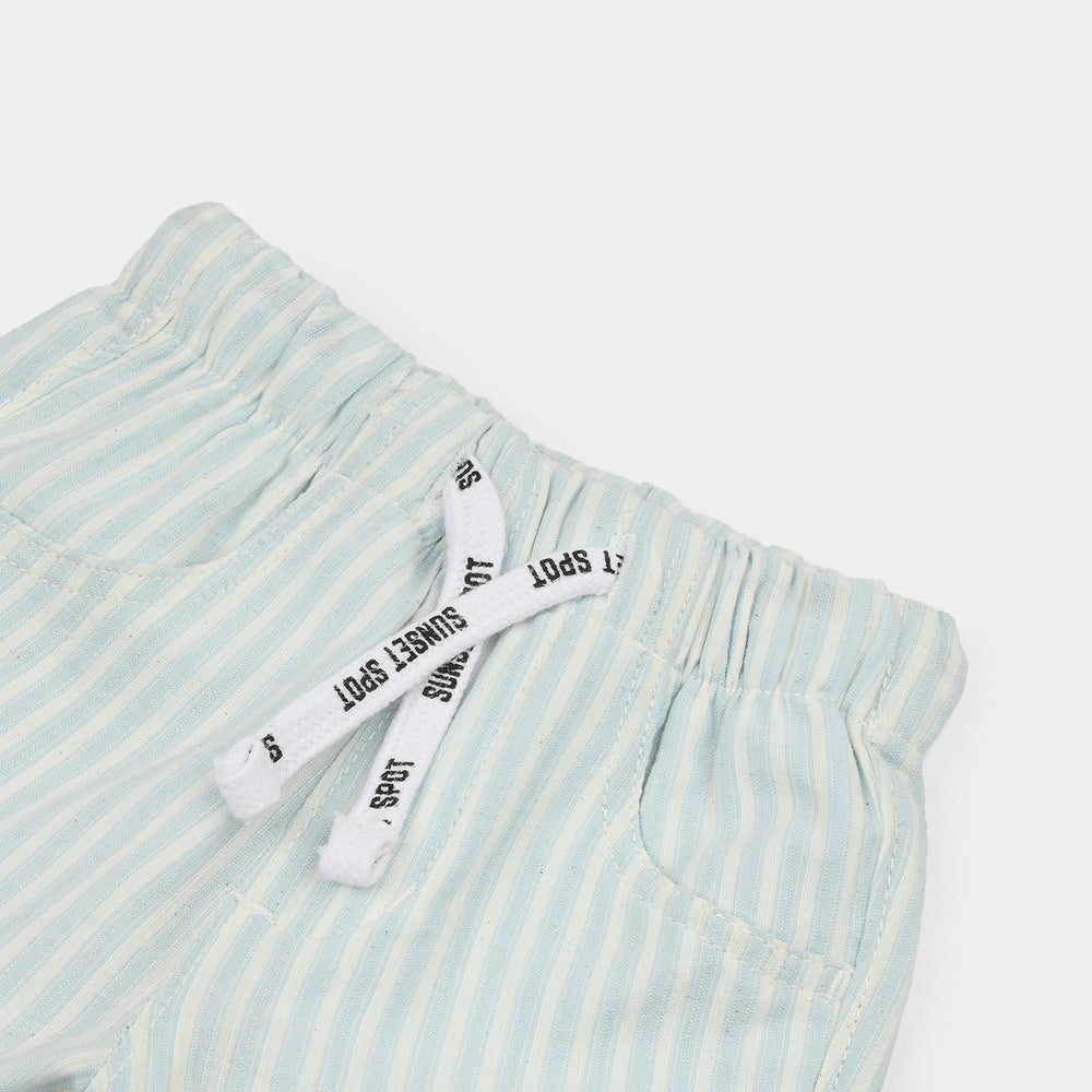 Infant Boys Cotton Shorts (Summer Spot) - Blue/Stripe