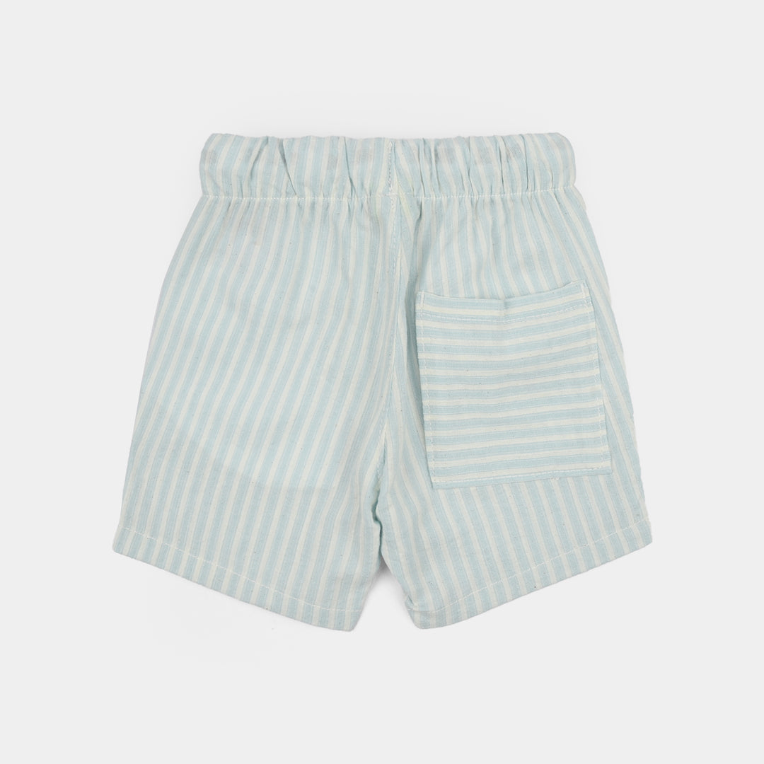 Infant Boys Cotton Shorts (Summer Spot) - Blue/Stripe