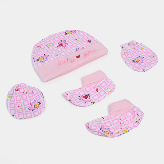 Baby Cap/Hat+Socks+Mittens 3PCs Set