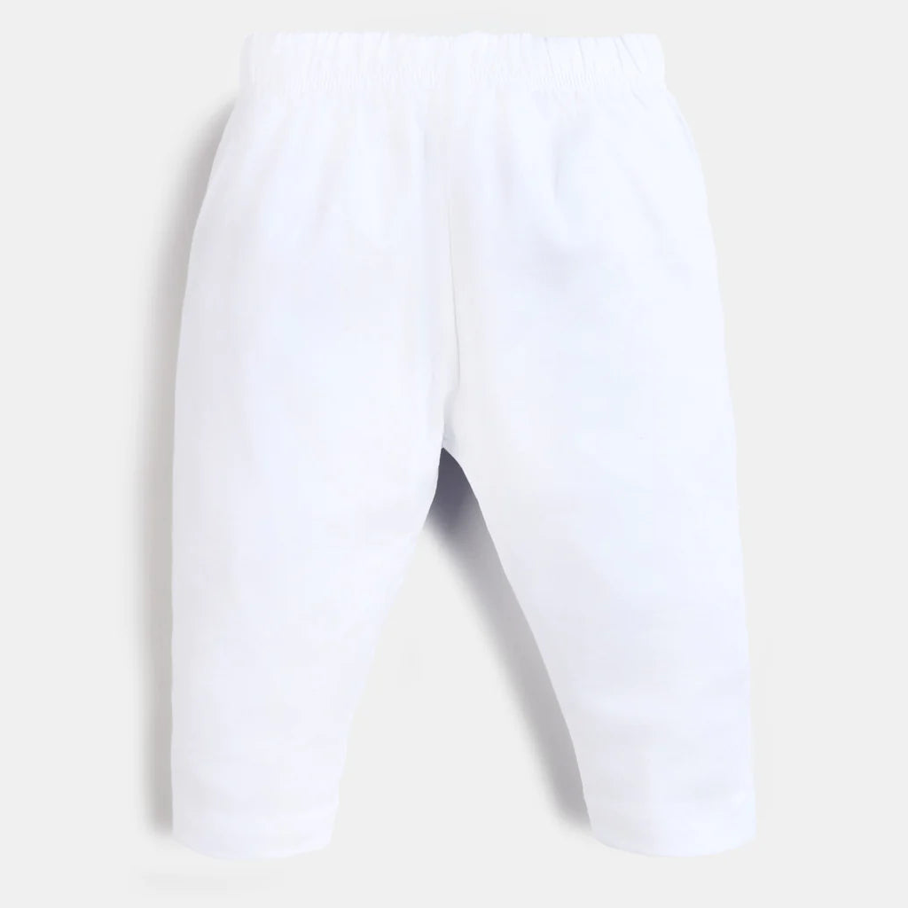 Infant Girls Lycra Jersey Plain Tights-White