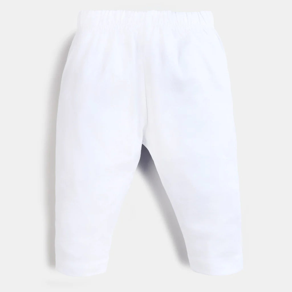 Infant Girls Lycra Jersey Plain Tights-White