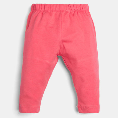 Infant Girls Lycra Jersey Plain Tights-Hot Pink